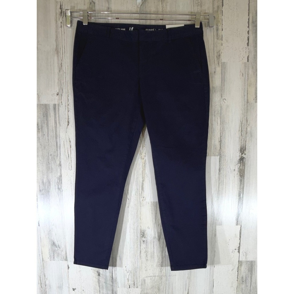 Gap Khakis Skinny Mini Pants 12 (36x27.5) Navy Blue Ankle Stretch Mid Rise Chino